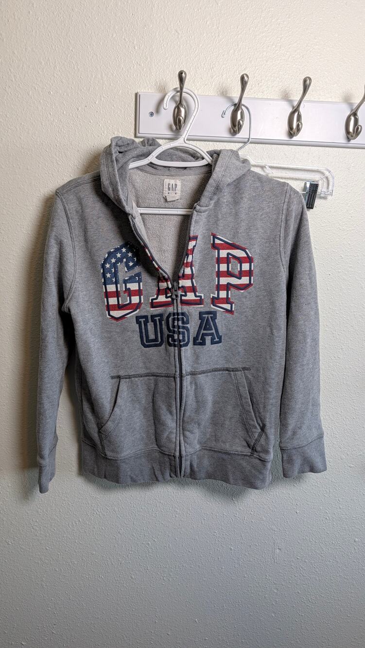 GAP Kids USA Zip Up Hoodie Full Zip Sweatshirt Casual Youth Pre-Owned